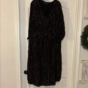 Lane Bryant Black Dress with Orange Dots